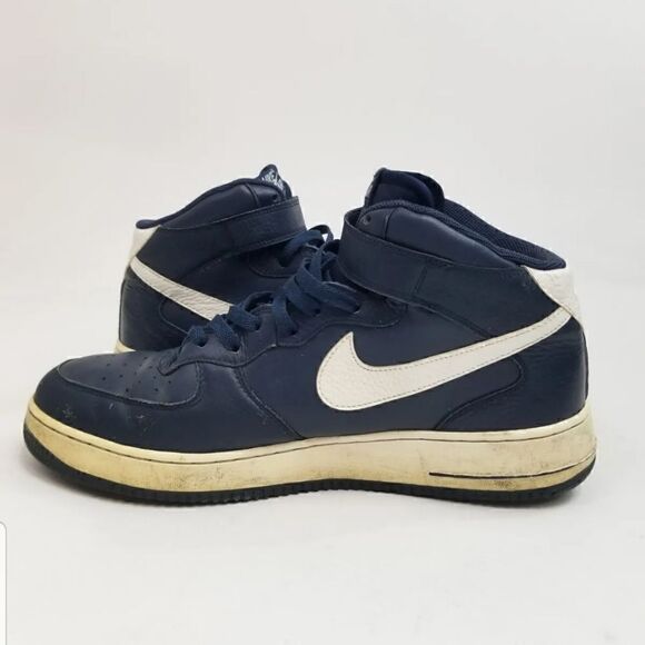 Nike Air Force 1 Mid "AF1" Blue Basketball Sneakers. Men's Size: 13 - Picture 6 of 9